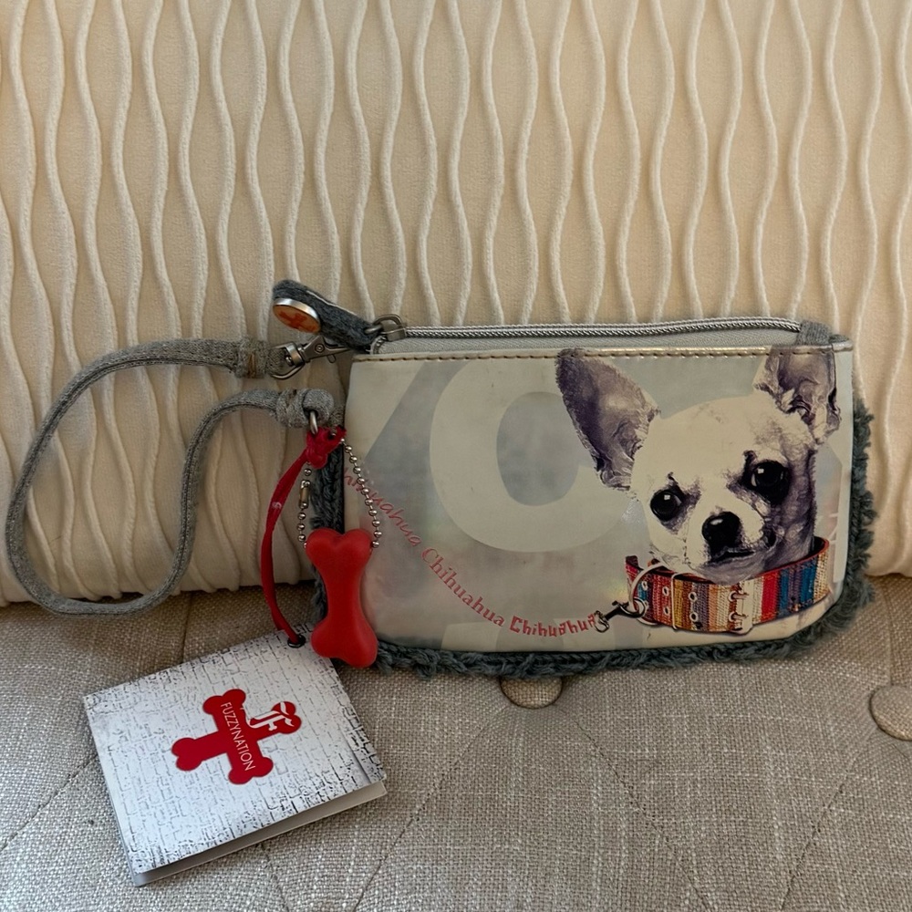 Fuzzy Nation Chihuahua Wristlet Pouch - Picture 2 of 4